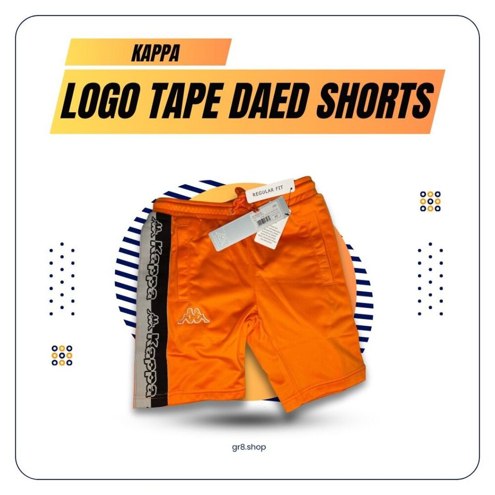 Kappa Kids Logo Tape Daed Shorts Orange Regular Fit Size 6Y New With Tags